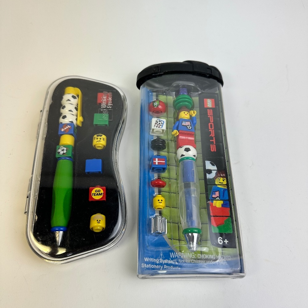 Lego writing system legoland pen soccer Vintage